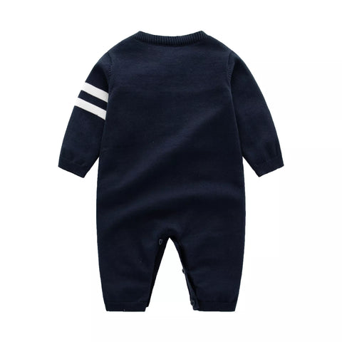 Baby Boy Varsity Letterman Knit Romper