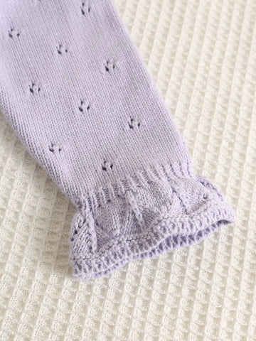 Baby Girl Knitted Pattern Lace Collar Bodysuit