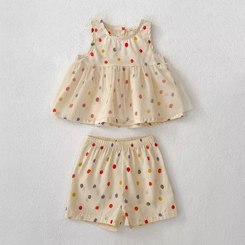 Baby Girls Polka Dot Bodysuit Shorts Set
