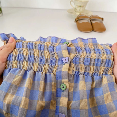 2 Pc Baby Girl Plaid Smocked Top & Bloomers