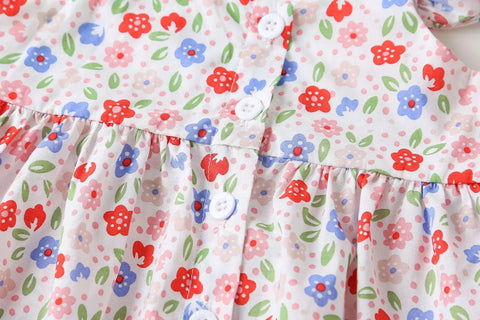 3 Pc Baby Girl Summer Floral Shirt & Shorts Set