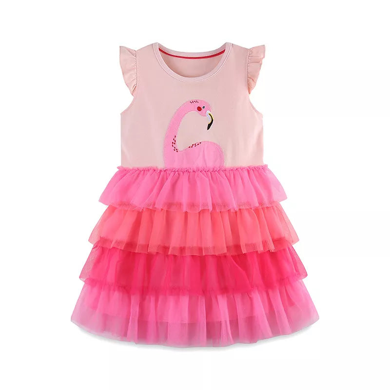 Girls Ombre Tulle Flamingo Dress