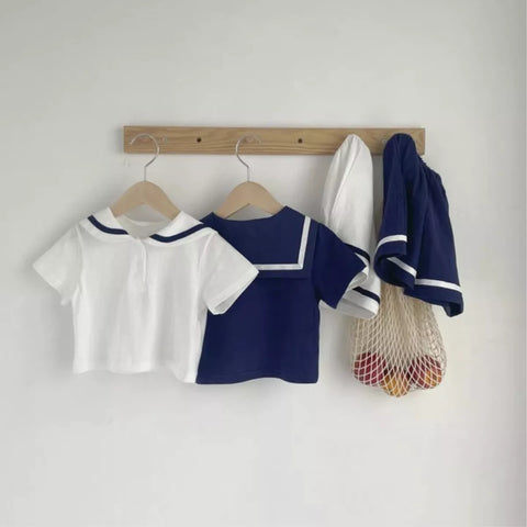 2 Pc Baby Boy Sailboat Style Shorts Set