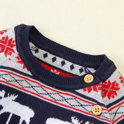 Unisex Baby Reindeer Christmas Sweater Bodysuit