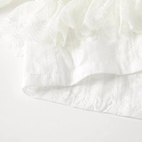 Girls Light Embroidered Lace Ruffle Jacket