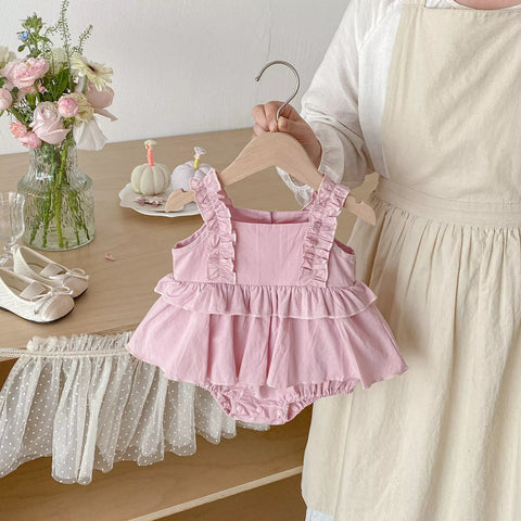 Baby Girl Cotton Ruffle Layered Bodysuit