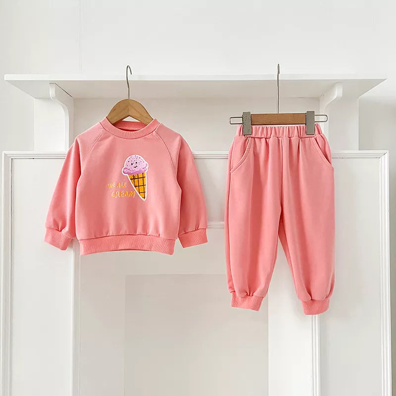 2 Pc Unisex Baby Toddler Dessert Print Sweat Suit