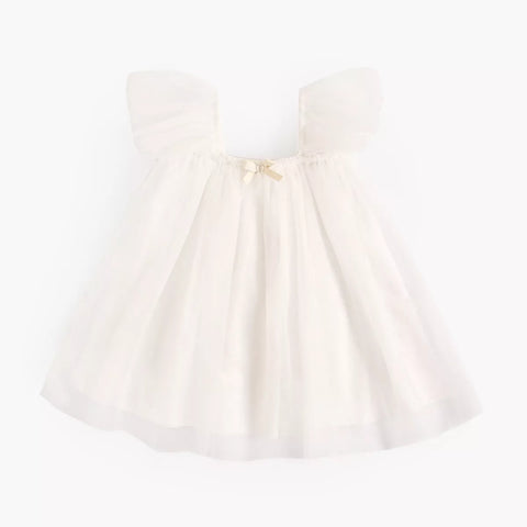 Girls Tulle Flutter Sleeve Dress