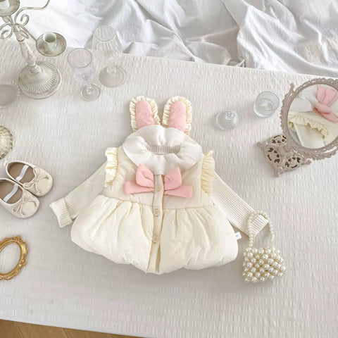 Girls Bunny Puffer Vest