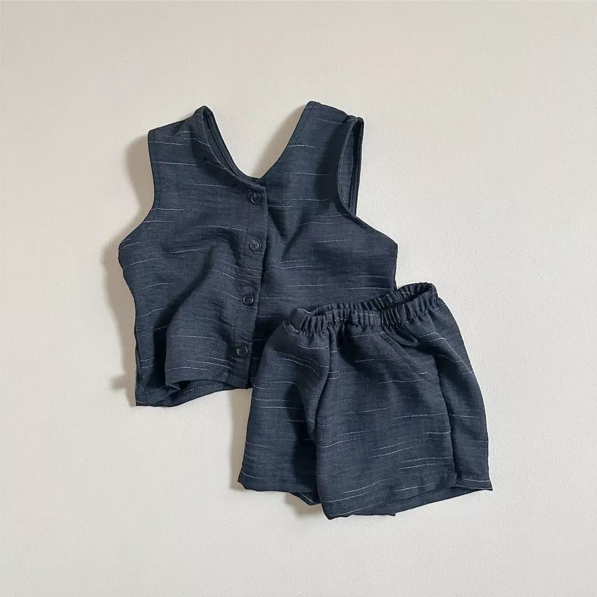 Baby Boy Light Fabric Vest and Shorts Set