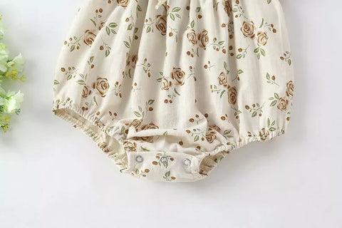 Baby Girl Vintage Rose Square Neck Bodysuit