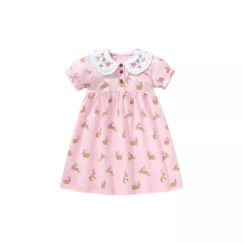 Girls Bunny Hop Collar Tee Shirt Dress