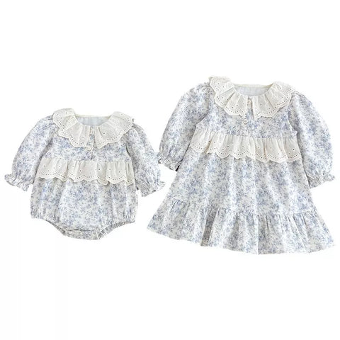 Girls French Style Lace Collar Bodysuit or Dress
