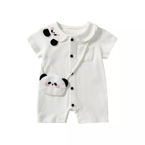 2 Pc Unisex Baby Cute Panda Knit Romper