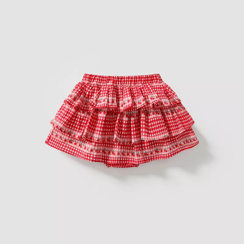 Baby Girl Cherry Gingham Skirt