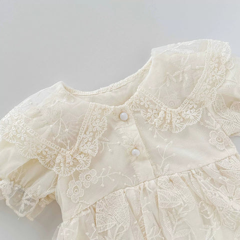 Baby Girl Floral Sheer Emb Dress