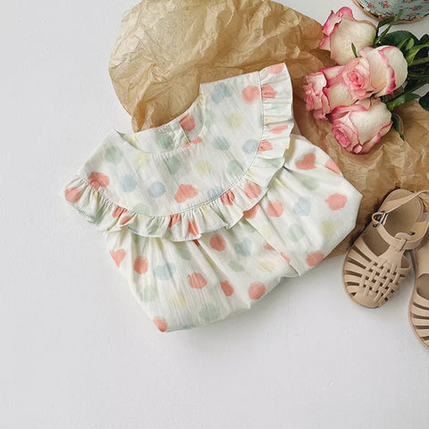 Girls Rainbow Polka Dot Swing Dress