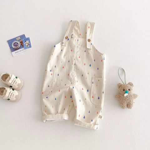 Unisex Rainbow Raindrop Stripes Overalls