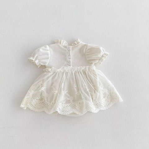 Baby Girl Puff Sleeve Victorian Tulle Dress