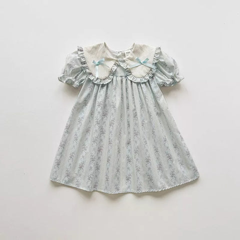 Girls Bow Peter Pan Collar Dress