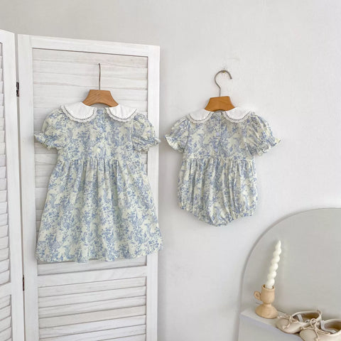 Girls Teapot Motif Puff Sleeve Bodysuit or Dress