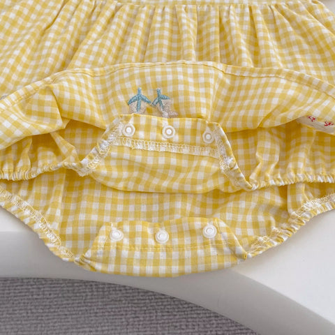 Baby Girl Gingham Duck Bodysuit Dress