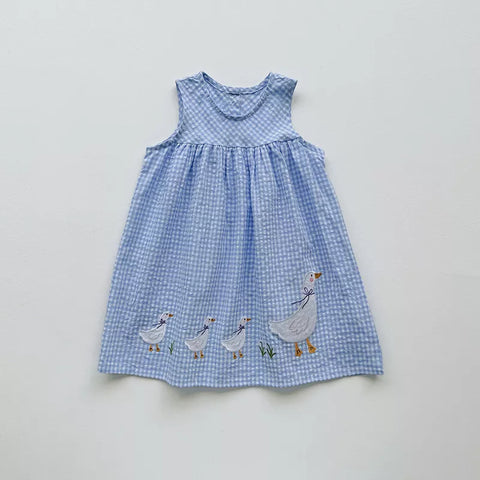 Girls Gingham Mother Goose Dress
