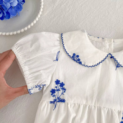 Girls Wild Flowe Embroidered Motif Bodysuit or Dress