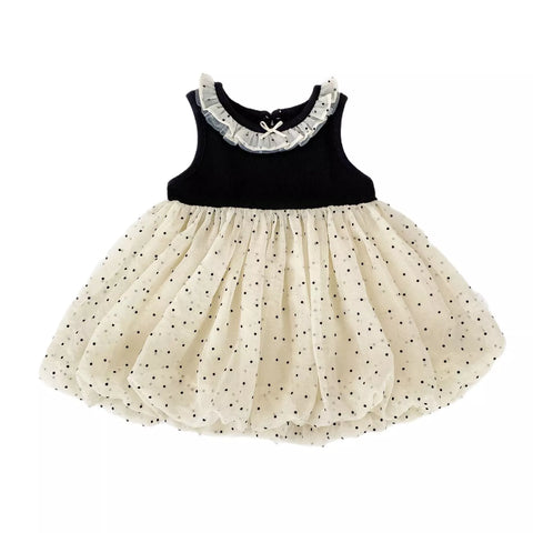 Girls Ruffle Dots Bubble Skirt Dress