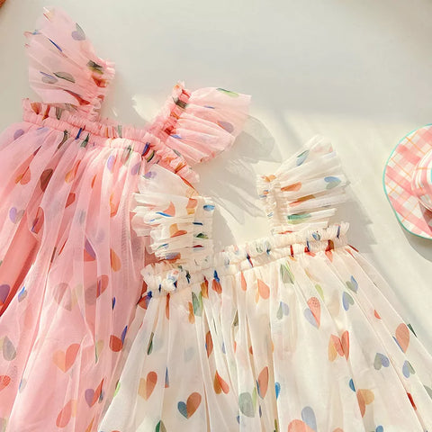 Girls Heart Tulle Dress