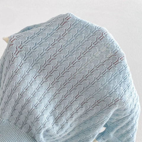 Baby Girl Pointelle Knit Collar Shirt