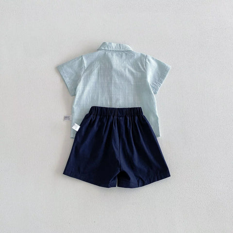 2 Pc Boys Bow Tie Shirt & Short Set