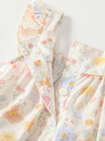 2 Pc Baby Girl Flower Print Bodysuit w/ Headband