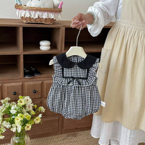 Baby Girl Square Ruffle Bib Bodysuit