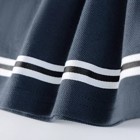 Girls Drop Waist Stripe Polo Dress