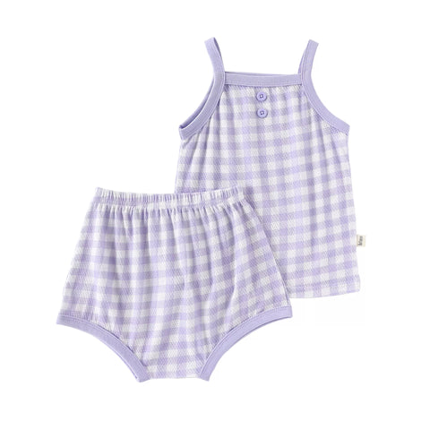 2 Pc Baby Girl Summer Gingham Tank Set