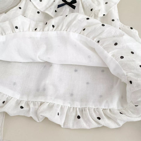 2 Pc Girls Polka Dot Bubble Shirt & Shorts Set