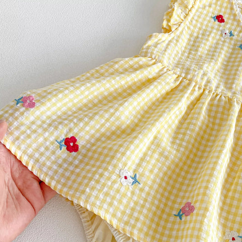 Baby Girl Duck Patch Gingham Dress