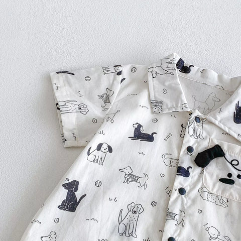 Baby Boy Doggy Print Romper