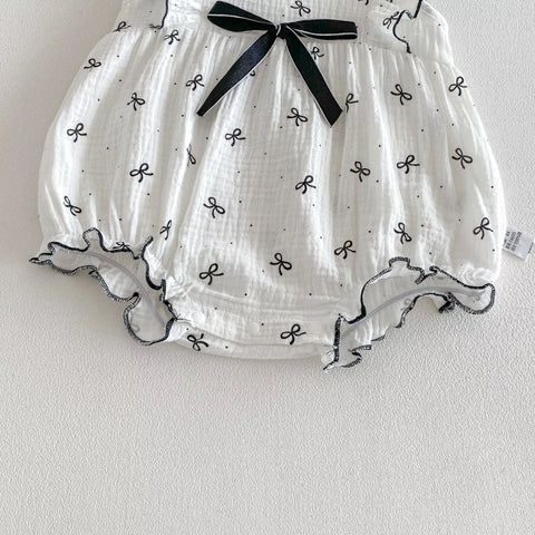 2 Pc Baby Girl Mini Ribbon Print Bodysuit