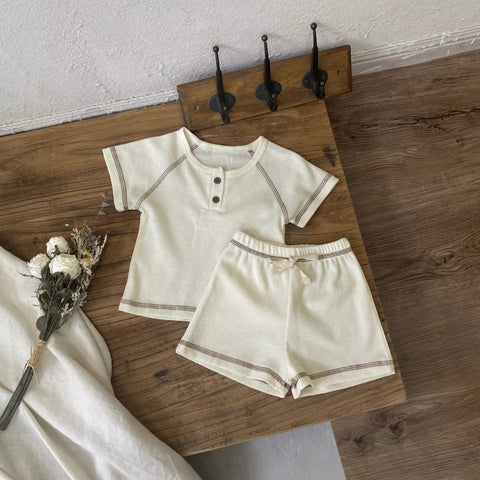 2 Pc Baby Boys Waffle Knit Set