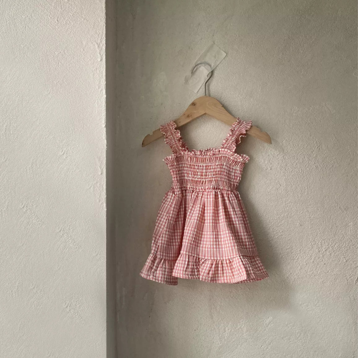 Girls Plaid Smocked Bodice Dress