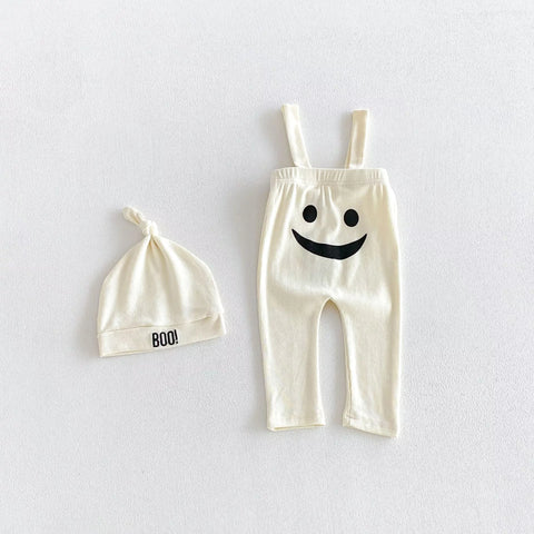 2 Pc Baby Halloween Monster Suspender Romper Set