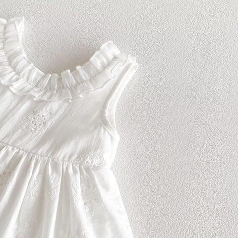 Baby Girls Bow Back Crochet Lace Dress