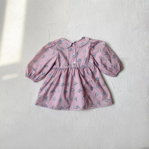 Baby Girl Floral Smocked Peter Pan Collar Dress