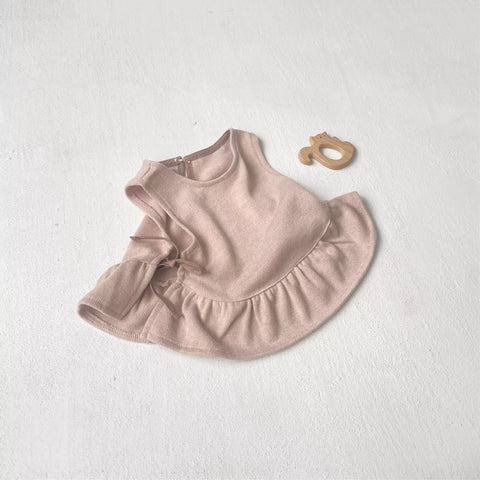 Baby Girl Knit Ruffle Tie Vest