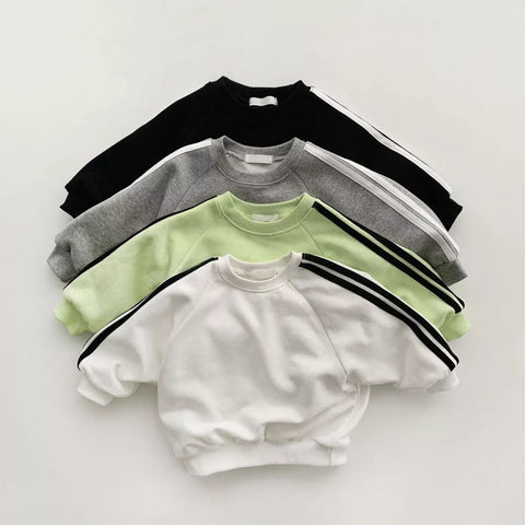 2 Pc Unisex Striped Sweatshirt & Pants Set
