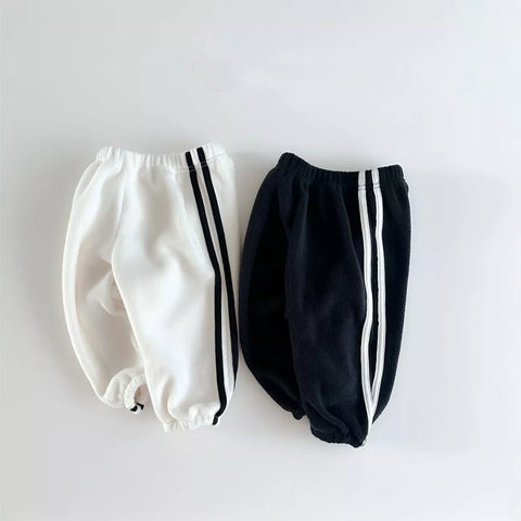 2 Pc Unisex Striped Quater Zip & Pants Set