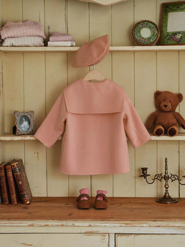 Baby Girls Peter Pan Collar Button-Up Wool Coat