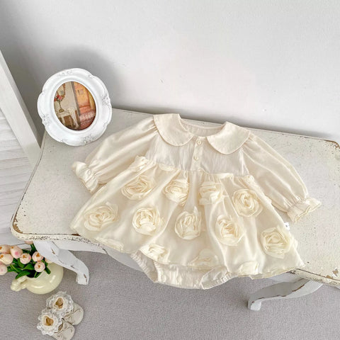 Baby Girl Long Sleeve Rosette Dress
